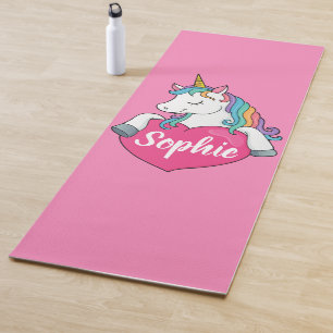 Custom Name, Cute Unicorn Yoga Mat