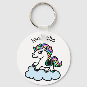 Custom Name Cute Whimsical Unicorn Keychain