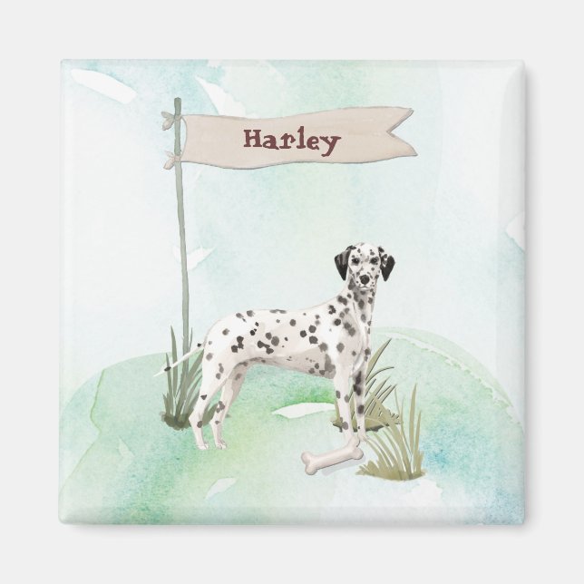 Custom Name Dalmatian Pet  Dog Magnet (Front)