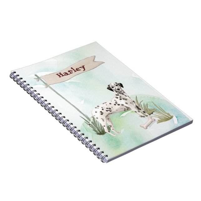 Custom Name Dalmatian Pet  Dog Notebook (Right Side)
