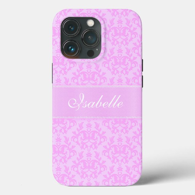 Custom name damask lilac pink Case-Mate iPhone case (Back)