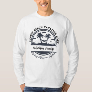 Custom Name Date Location Matching Family Beach T-Shirt