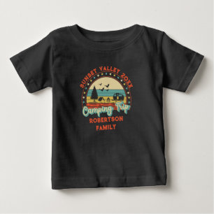 Custom Name Date Location Matching Family Camping Baby T-Shirt