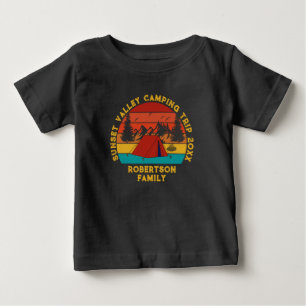 Custom Name Date Location Matching Family Camping Baby T-Shirt
