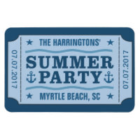 Custom name, date & location “Party Ticket” magnet