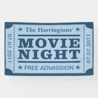 Custom name & date “Movie Ticket” banner
