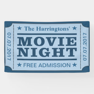 Custom name & date “Movie Ticket” banner