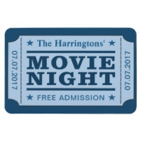 Custom name & date “Movie Ticket” magnet