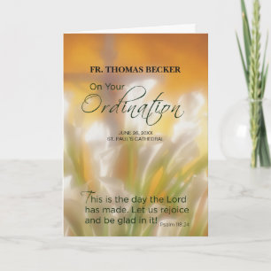 Custom Name, Date, Ordination Congratulations Card