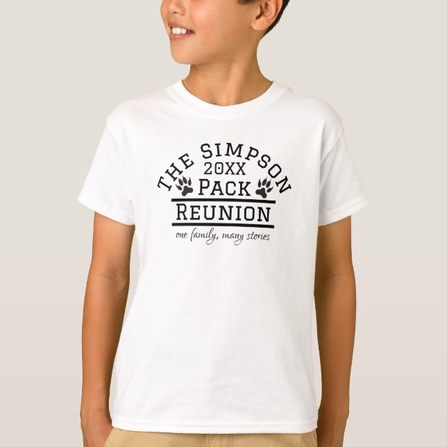 Custom Name Date Wolf Pack Reunion  T-Shirt (Front)