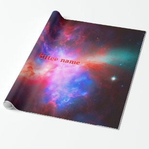 Custom Name, Deep Space Phenomena Cigar Galaxy Wrapping Paper