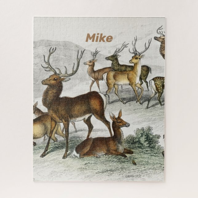 Custom Name Deer Puzzle Gift (Vertical)