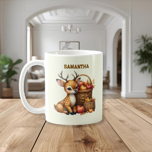 Custom Name Deer with Autumn Harvest Mug