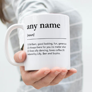 Custom name definition personalised dictionary coffee mug