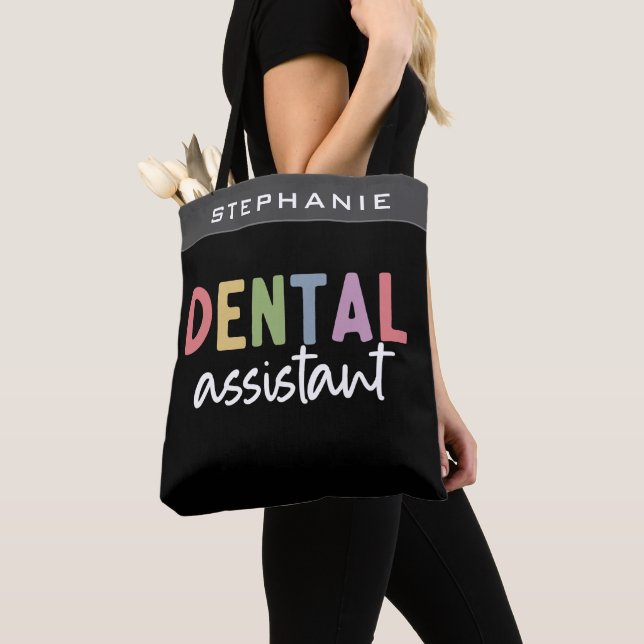 Custom Name Dental Assistant Gift  Tote Bag (Close Up)