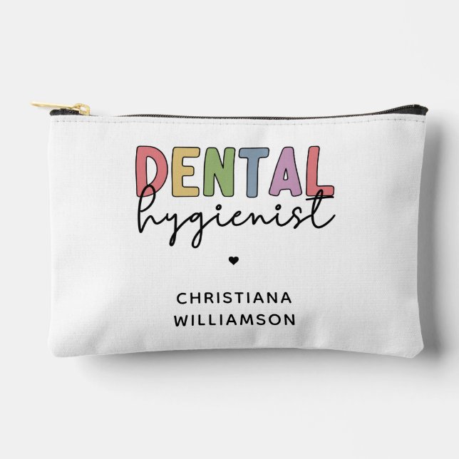 Custom Name Dental Hygienist RDH Gifts Accessory Pouch (Front)