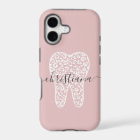Custom Name Dental Leopard Print Tooth