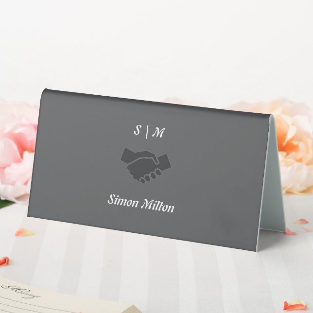Custom Name Desk Sign – Folded Table Tent Design (In SItu (Wedding))
