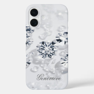 Custom Name Diamond Scattered iPhone 16 Case