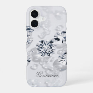 Custom Name Diamond Scattered iPhone 16 Case