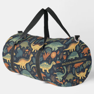 Custom Name Dinosaur Pattern Duffle Bag