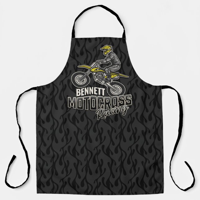 Custom NAME Dirt Bike Rider Motocross Racing Apron (Front)