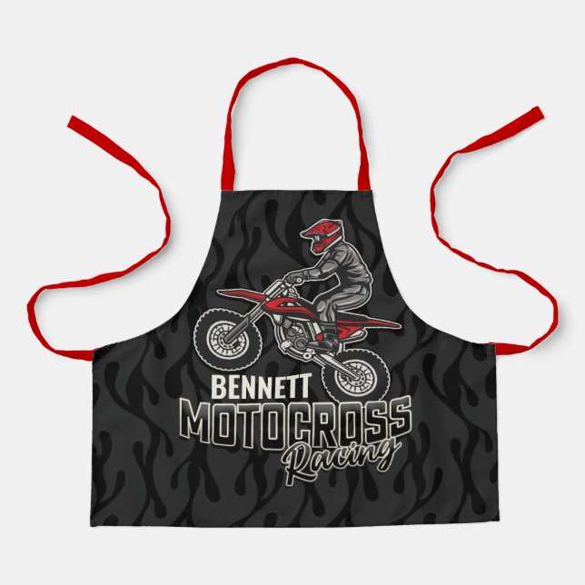 Custom NAME Dirt Bike Rider Motocross Racing Apron (Front)
