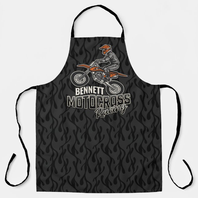 Custom NAME Dirt Bike Rider Motocross Racing Apron (Front)