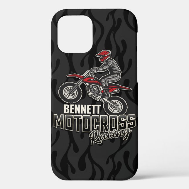 Custom NAME Dirt Bike Rider Motocross Racing Case-Mate iPhone Case (Back)