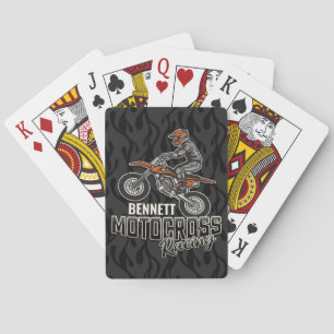 Custom NAME Dirt Bike Rider Motocross Racing  Playing Cards