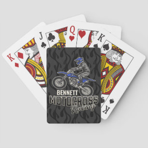 Custom NAME Dirt Bike Rider Motocross Racing Playing Cards