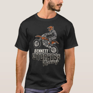 Custom NAME Dirt Bike Rider Motocross Racing T-Shirt