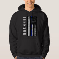 Custom Name Distressed Police Style USA Flag