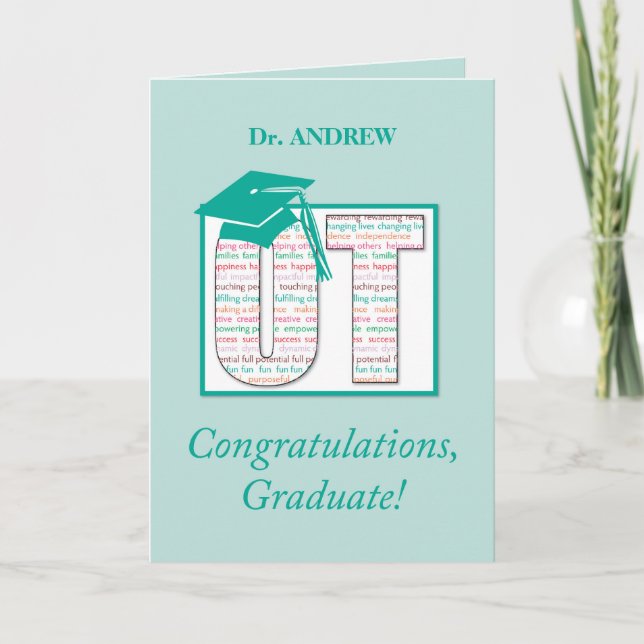 Custom Name Doctor Occupational Therapy Graduate Card (Front)