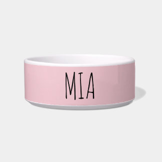 Custom Name Dog Or Cat Pink Ceramic Bowl