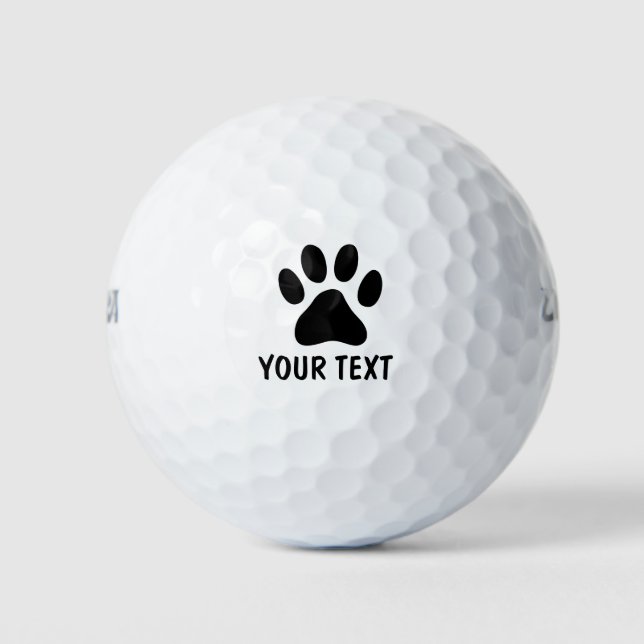 Custom name dog paw print golf ball gift set (Front)