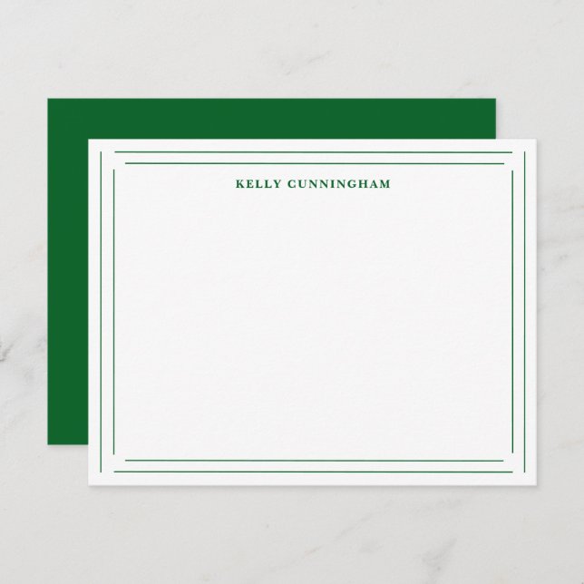 Custom Name Double Border – Forest Green Card (Front/Back)