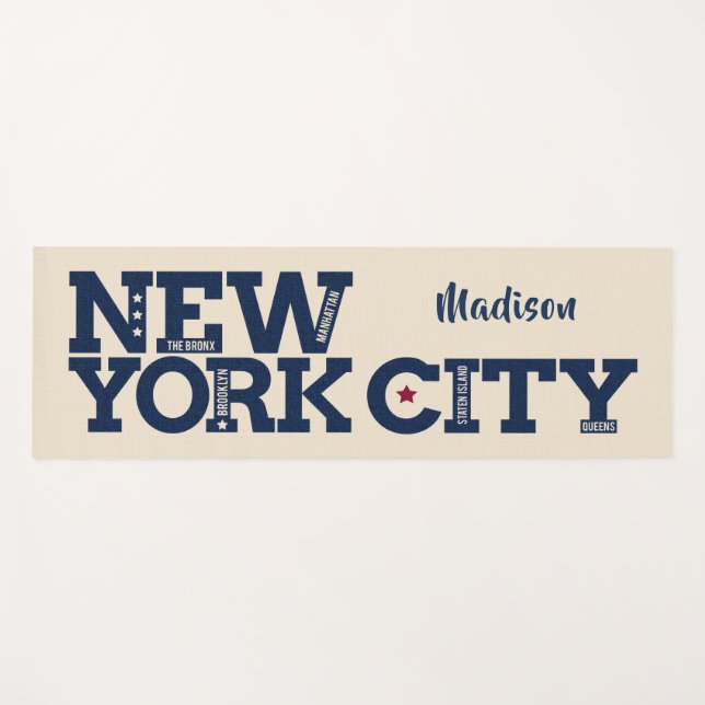 Custom name double-sided New York City Yoga Mat (Front (Horizontal))