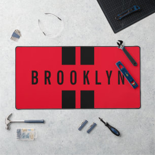 Custom Name Double Stripes Racing Fan Race Classic Desk Mat