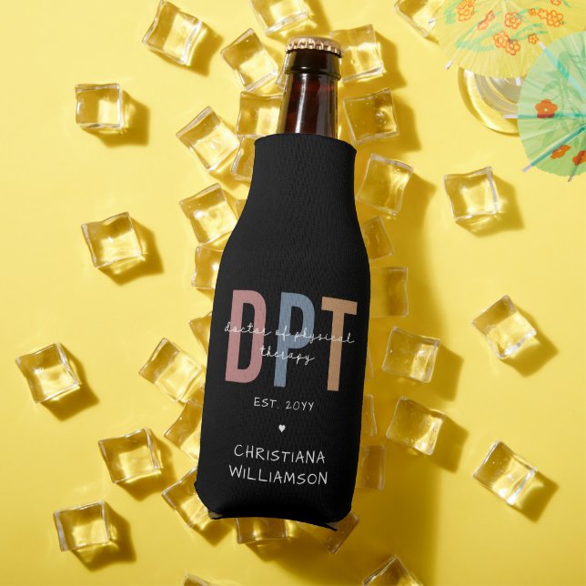 Custom Name DPT Doctor of Physical Therapy Bottle Cooler (In Situ Summer)
