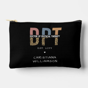 Custom Name DPT Doctor of Physical Therapy Cheetah Accessory Pouch