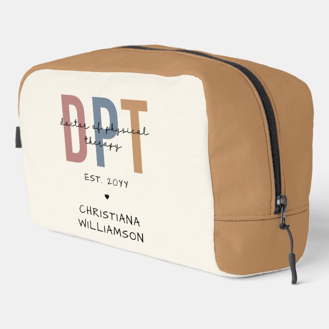 Custom Name DPT Doctor of Physical Therapy Dopp Kit (Right Corner)