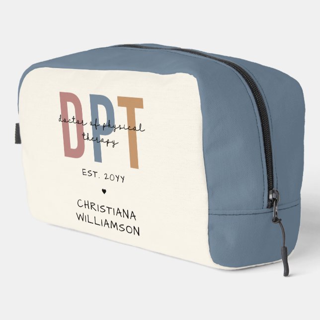 Custom Name DPT Doctor of Physical Therapy Dopp Kit (Right Corner)