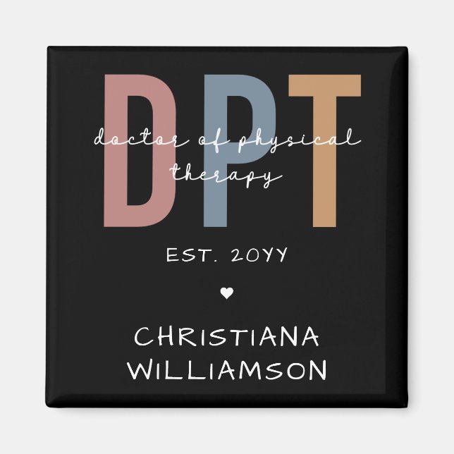 Custom Name DPT Doctor of Physical Therapy Magnet (Front)