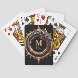 🐉 Custom Name Dragon Fantasy Symbol For Gamers 🔥 Playing Cards