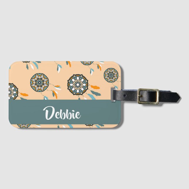 Custom name dream catcher pattern luggage tag (Front Horizontal)
