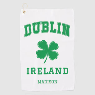 Custom Name Dublin Ireland Golf Towel