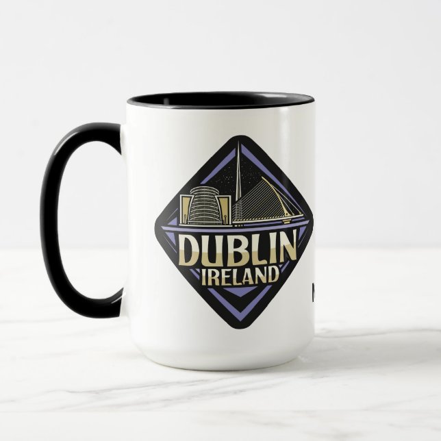 Custom Name Dublin Ireland Mug (Left)