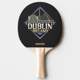 Custom Name Dublin Ireland Ping Pong Paddle