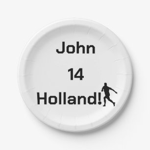 Custom Name Dutch Football Fan Paper Plate